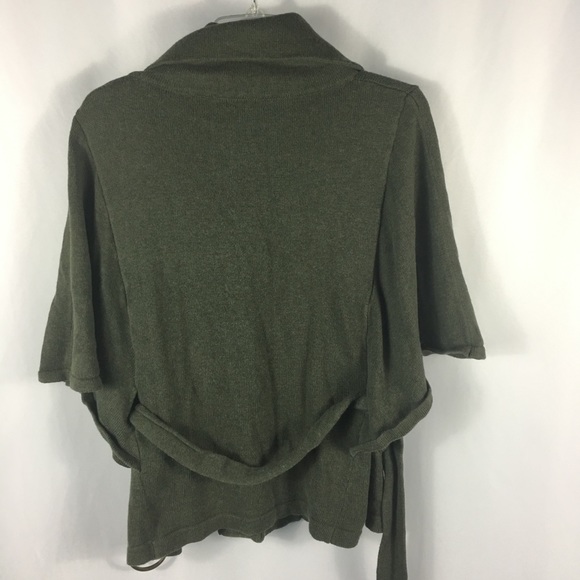 Lilla P Green Asymmetrical Belted Green Sweater - Picture 6 of 6